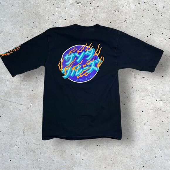 Santa Cruz Japanese Inferno Dot Long Sleeve T-Shirt Black Skater - Picture 4 of 11